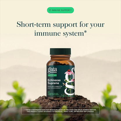 Gaia Herbs Echinacea Supreme Immune Support 60 Vegan Capsules Gaia Herbs