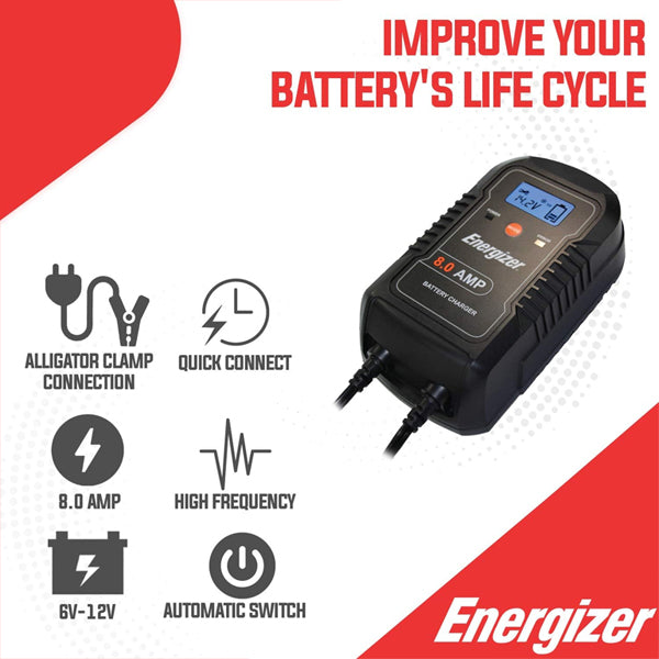 Energizer ENC8A 8-Amp Battery Charger/Maintainer