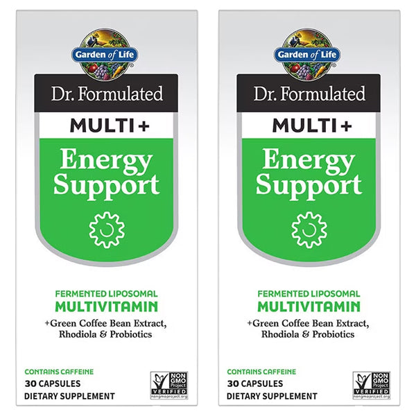 2 Pack - Garden of Life Dr. Formulated Multi+ Energy Support 30 Capsules