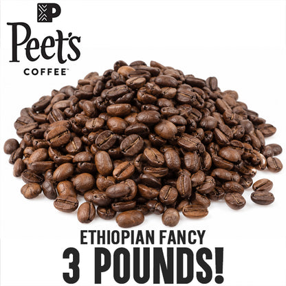 3 Pounds - Peet's Coffee Whole Bean Dark Roast Ethiopian Fancy Peet's Coffee