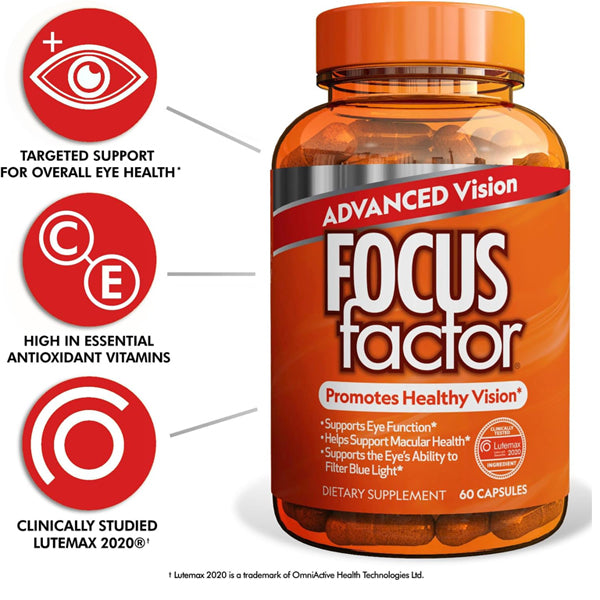 Focus Factor Advanced Vision Supplement for Eye Health Formula 60 Count