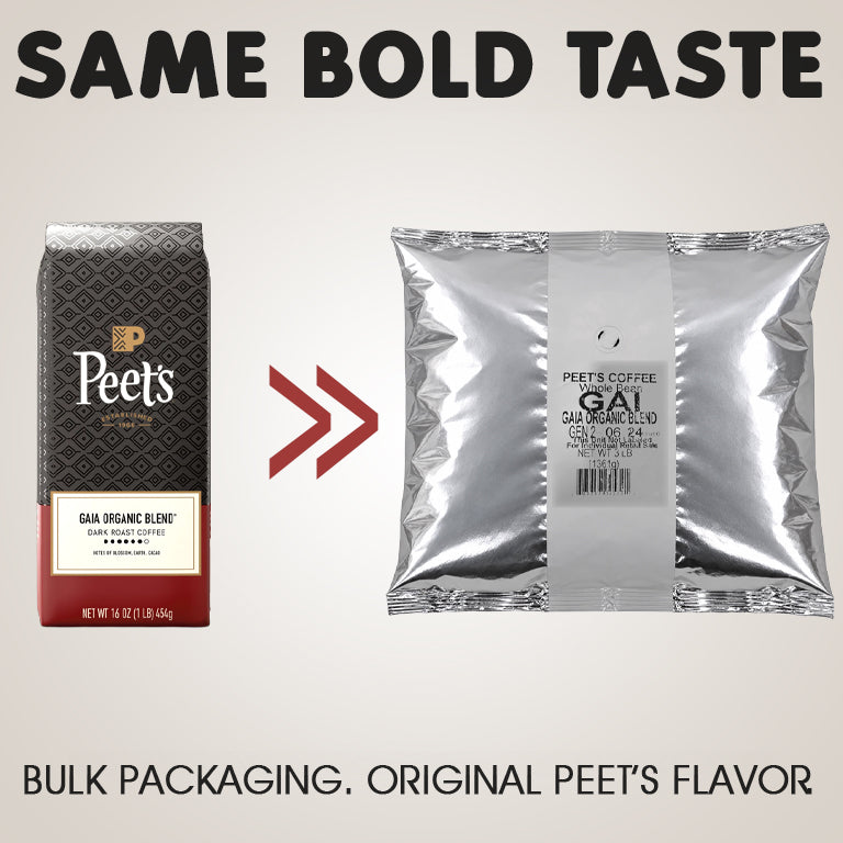 3 Pounds - Peet's Coffee Whole Bean Gaia Organic Blend Dark Roast Coffee Peet's Coffee