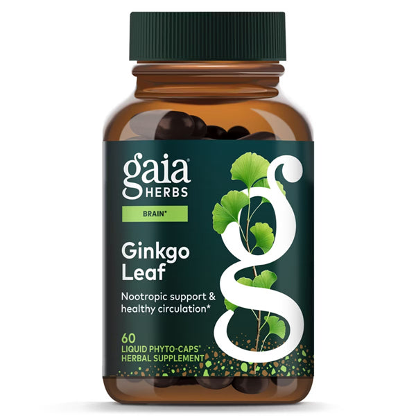 Gaia Herbs Ginkgo Leaf Brain Function Supplement 60 Vegan Capsules Gaia Herbs
