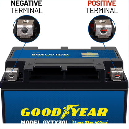 Goodyear GYTX30L 12V 32AH 400CCA Rechargeable High-Performance SLA AGM Battery Good Year