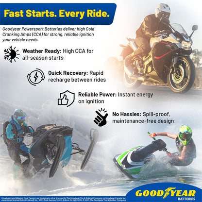 Goodyear GYTX30L 12V 32AH 400CCA Rechargeable High-Performance SLA AGM Battery Good Year