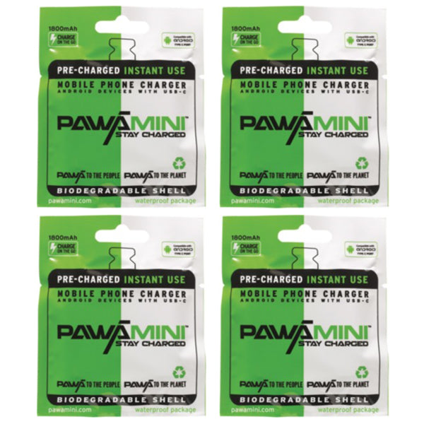 4 Pack - Pawa Mini Disposable Phone Charger - Type C