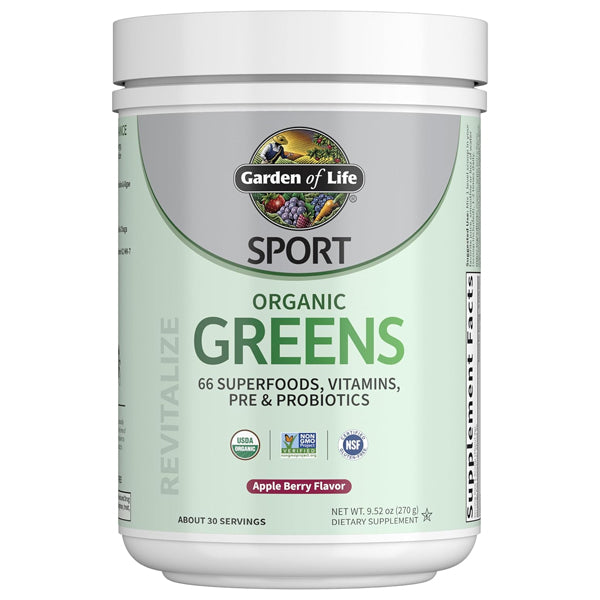 Garden of Life Sport Nutrition Greens and Superfoods Powder Apple Berry 30 Servings