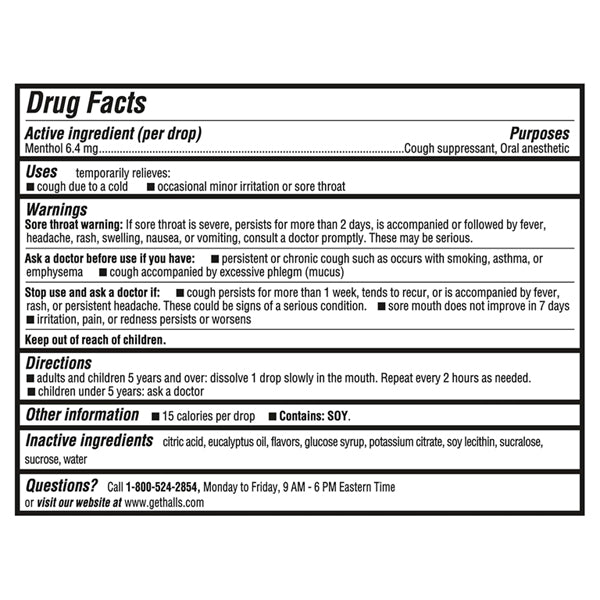 HALLS Cough and Throat Relief Mentho-Lyptus Cough Drops 20 Sticks of 9 180 Total