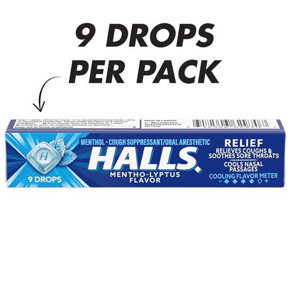 HALLS Cough and Throat Relief Mentho-Lyptus Cough Drops 20 Sticks of 9 180 Total