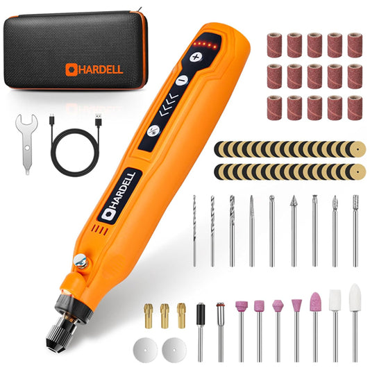 HARDELL Mini Cordless Rotary Tool 18000RPM, 2000mAh, USB-C 5-Speed 69 Piece Kit Hardell