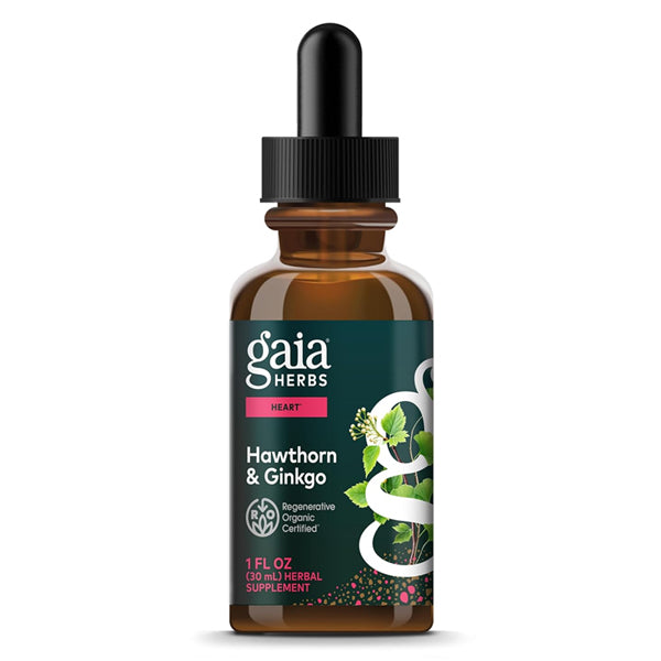 Gaia Herbs Hawthorn & Ginkgo 1oz Regenerative Organic Certified Gaia Herbs
