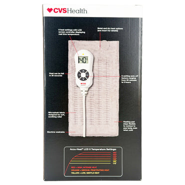 CVS Health Series 700 Extra Long 12" x 24" Heating Pad LCD Temperature Control CVS