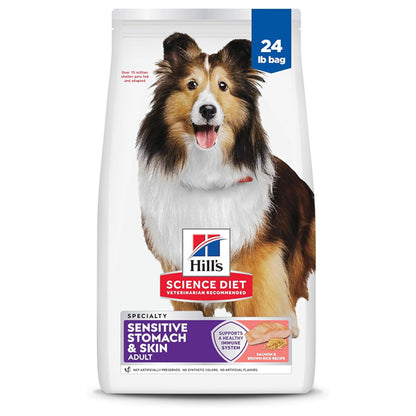 Hill's Science Diet Adult 1-6 Sensitive Stomach & Skin Dry Dog Food Salmon Recipe 24lb