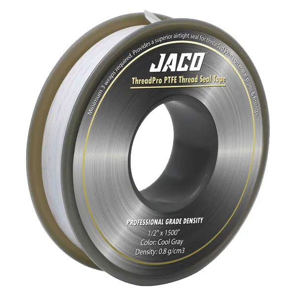 4 Pack - JACO Threadpro High-Density Thread Seal Tape 1/2" X 125 Ft (Mega Roll) Jaco