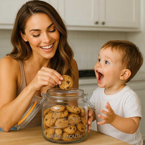 4 Pack - Large Wide Mouth Glass Mason Half Gallon Food Storage & Canning Jars