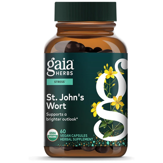 Gaia Herbs St. John's Wort Stress Support 60 Vegan Capsules Gaia Herbs