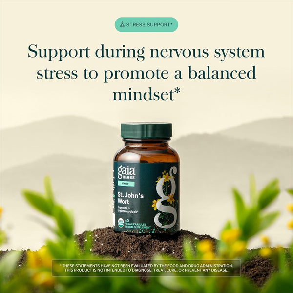 Gaia Herbs St. John's Wort Stress Support 60 Vegan Capsules Gaia Herbs