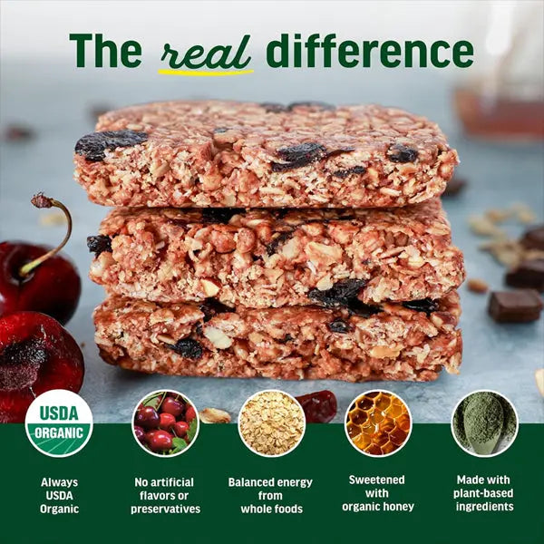 Kate’s Real Food Organic Granola Bars Dark Chocolate Cherry & Almond 12 Count Kate's Real Food