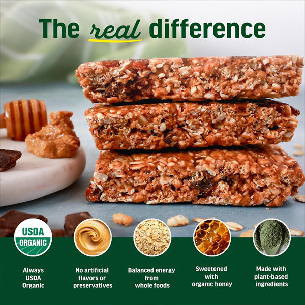 Kate’s Real Food Organic Granola Bars Peanut Butter & Dark Chocolate 12 Count Kate's Real Food