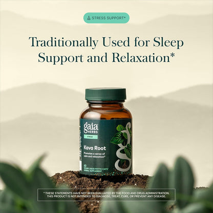 Gaia Herbs Kava Root Relaxation Support 60 Vegan Capsules Gaia Herbs