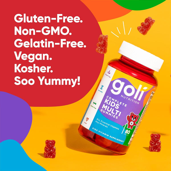 Goli Kids Multi Vitamin Gluten-Free Vegan and Non-GMO Gummy - 80 Count