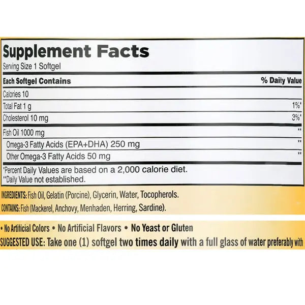 2 Pack - Kirkland Signature Fish Oil 1000 mg. Supports Healthy Heart - 400 Softgels Kirkland