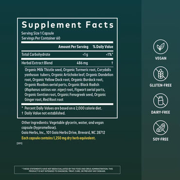 Gaia Herbs Liver Cleanse Liver Health Support 60 Vegan Capsules Gaia Herbs
