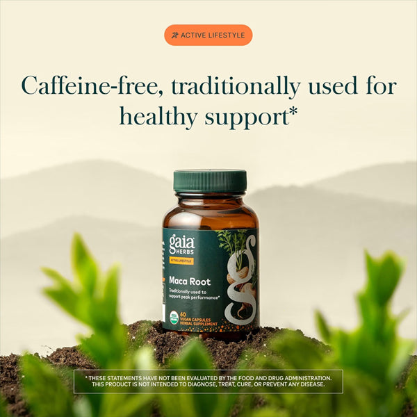 Gaia Herbs Maca Root Caffeine-Free Energy Supplement 60 Vegan Capsules Gaia Herbs