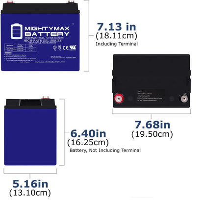 Mighty Max ML35-12 GEL - 12V 35AH GEL, INT Terminal Rechargeable SLA AGM Battery Mighty Max