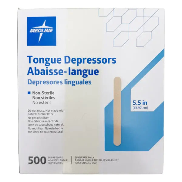 Medline Tongue Depressors Wood 5.50 Inch Length MDS202070 500 Count Medline