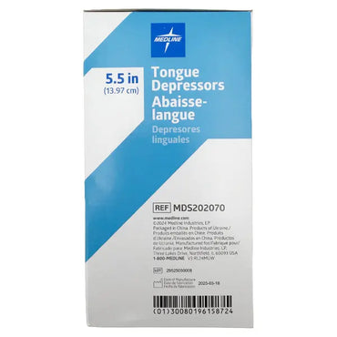 Medline Tongue Depressors Wood 5.50 Inch Length MDS202070 500 Count Medline