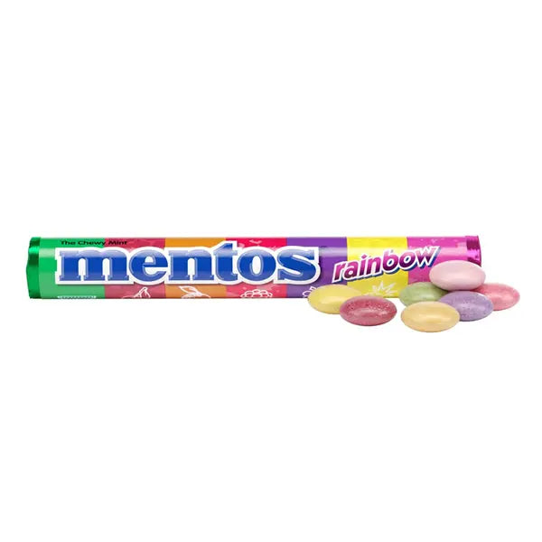 Mentos Chewy Mint Candy Roll Rainbow Mint Candies 14 Pieces Per Roll 15 Count Mentos