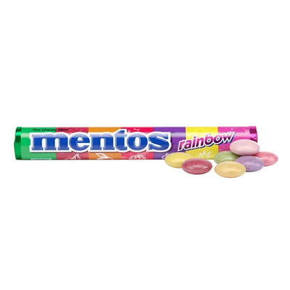 Mentos Chewy Mint Candy Roll Rainbow Mint Candies 14 Pieces Per Roll 15 Count Mentos