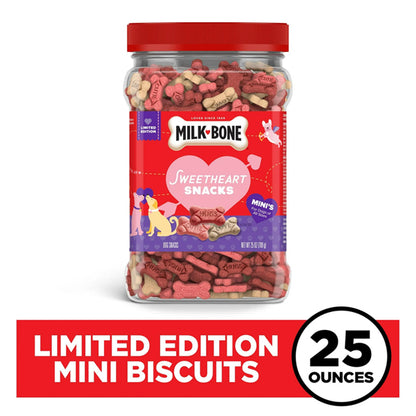 4 Pack - Milk Bone Sweetheart Snacks Mini’s Dog Treats 25oz Canister