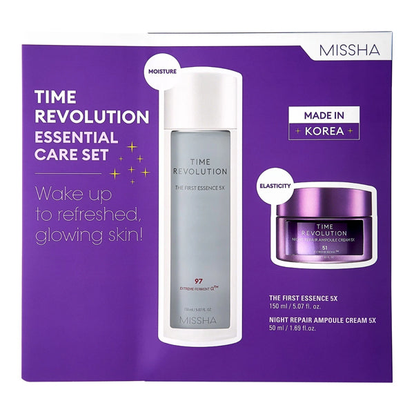 Missha Time Revolution 5X Essential Care Set 5.07 Oz Essence & 1.69 Oz Cream Missha