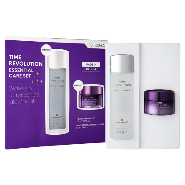 Missha Time Revolution 5X Essential Care Set 5.07 Oz Essence & 1.69 Oz Cream Missha