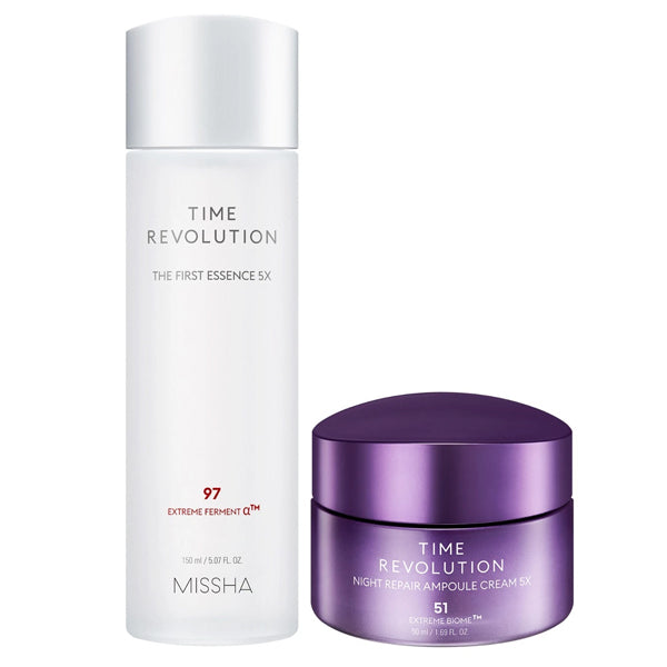 Missha Time Revolution 5X Essential Care Set 5.07 Oz Essence & 1.69 Oz Cream Missha