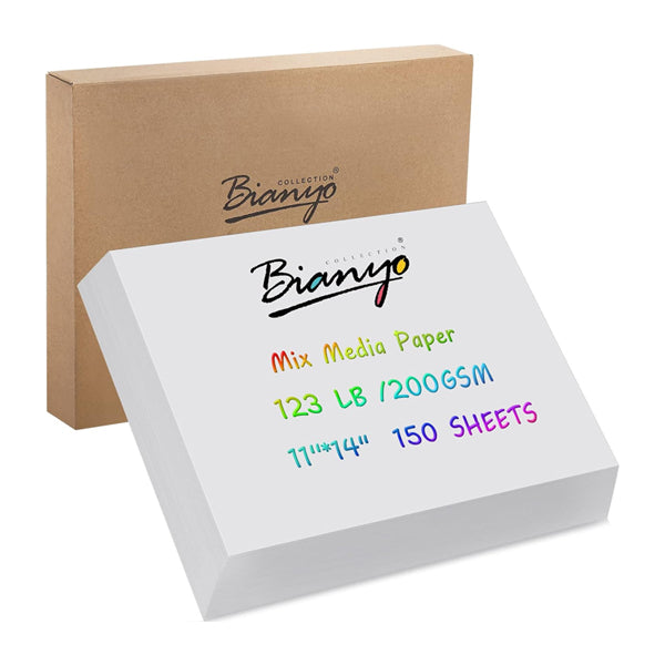 Bianyo Mixed Media Paper Drawing Paper 150 Sheets 11 x 14 Inches 123 LB/200 GSM