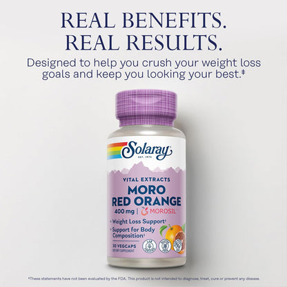 Solaray Morosil Moro Red Orange 400mg Weight Loss Support 30 VegCaps
