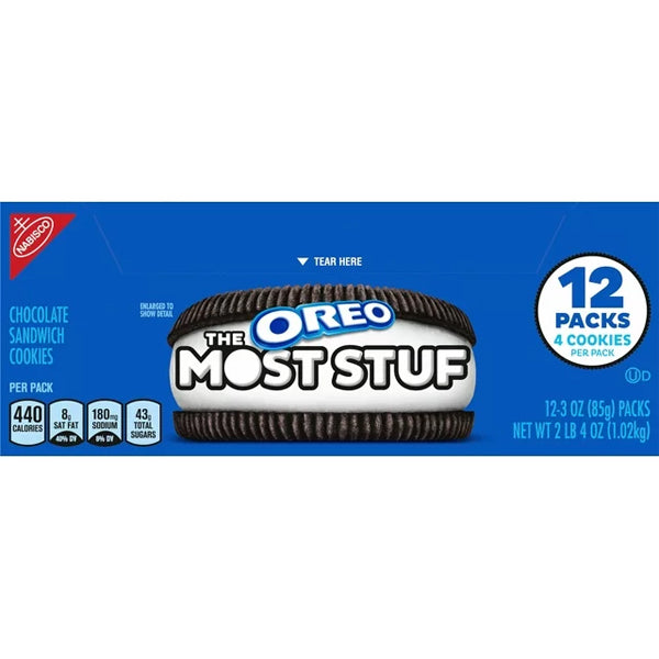 Oreo The Most Stuf Chocolate Sandwich Cookie 12 Pack - 4 Cookies Per Pack