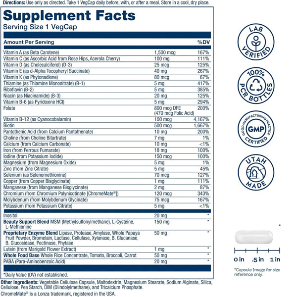 Solaray Once Daily Woman Multivitamin with Iron 90 VegCaps