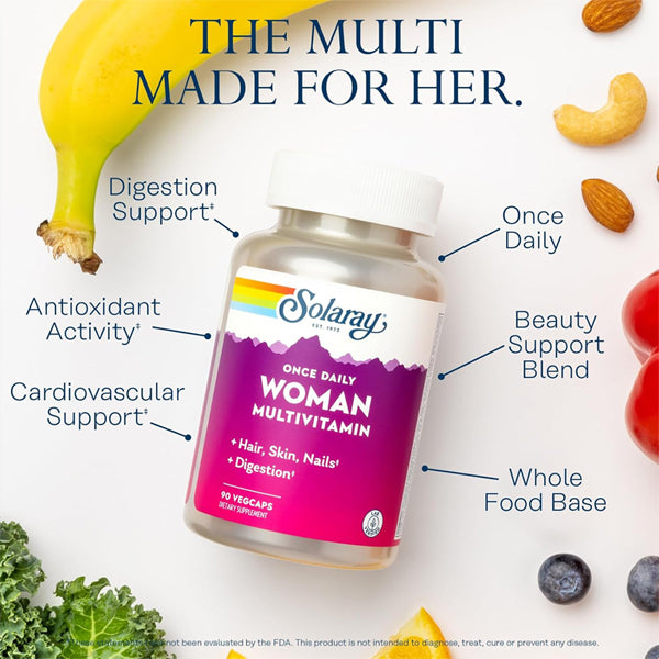 Solaray Once Daily Woman Multivitamin with Iron 90 VegCaps
