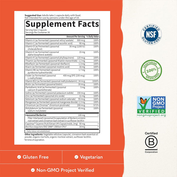 Garden of Life Dr. Formulated Fermented Liposomal Multi+ Metabolism Support 30ct Garden of Life