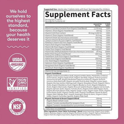 Garden of Life Organics Multivitamin for Women 40 Plus 120 Tablets Garden of Life
