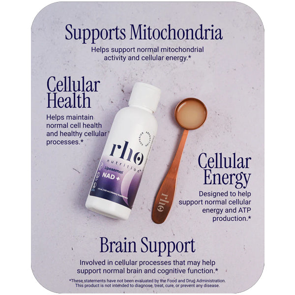 Rho Nutrition Liposomal NAD+ Supplement for Cellular Health 4oz