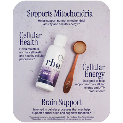 Rho Nutrition Liposomal NAD+ Supplement for Cellular Health 4oz