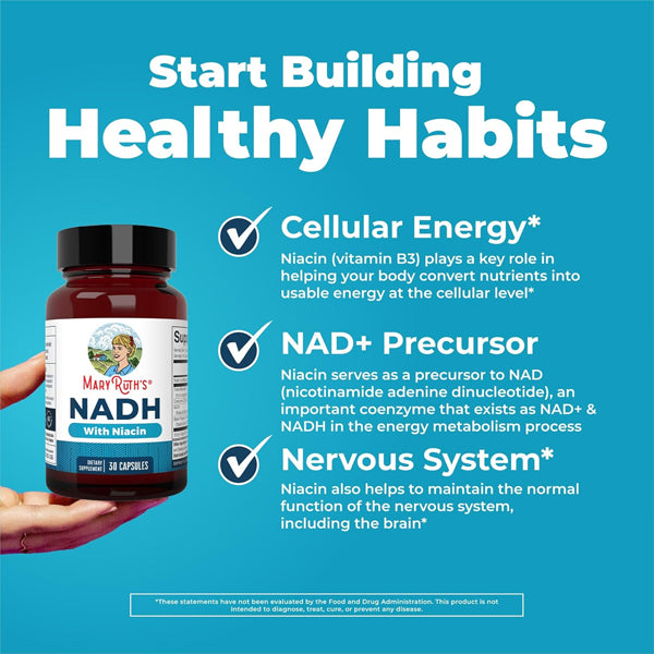 Mary Ruth's NADH Capsules NAD+ Precursor for Cellular Energy 30 Count