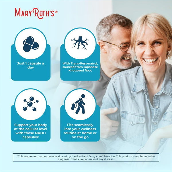 Mary Ruth's NADH Capsules NAD+ Precursor for Cellular Energy 30 Count