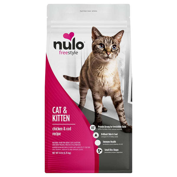 Nulo Freestyle High Protein Cat & Kitten Dry Food Chicken & Cod Recipe 14lb Nulo