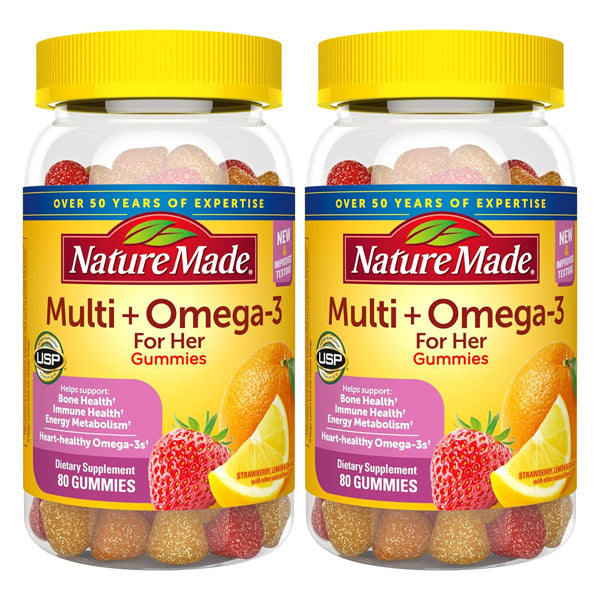2 Pack - Nature Made Womens Multivitamin Gummies with Omega-3 80 Count